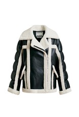 Essentiel Antwerp Jacket Ifie puffer faux fur mix Black
