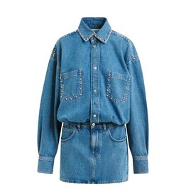 Essentiel Antwerp Dress Ilene embo denim Black Iris