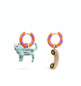 Essentiel Antwerp Essentiel Earrings Jocat with charms Combo1 Bright mauve