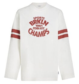 Penn & Ink N.Y. P&I Shirt S26F1807 Ls print  Ecru burgundy