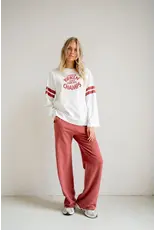 Penn & Ink N.Y. P&I Shirt S26F1807 Ls print  Ecru burgundy