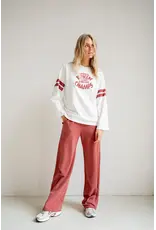 Penn & Ink N.Y. P&I Shirt S26F1807 Ls print  Ecru burgundy