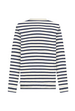 Penn & Ink N.Y. P&I Shirt S26F1803 Ls stripe Ecru night