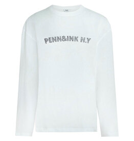 Penn & Ink N.Y. Shirt S26C376 Ls print Skyrider navy