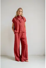 Penn & Ink N.Y. Blouse S26Z848 Burgundy