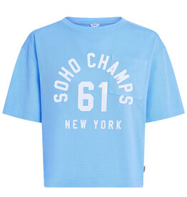 Penn & Ink N.Y. T-shirt S26F1839 print Ciel white