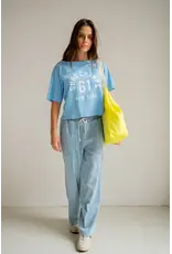 Penn & Ink N.Y. P&I T-shirt S26F1839 print Ciel white