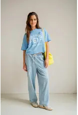 Penn & Ink N.Y. P&I T-shirt S26F1839 print Ciel white