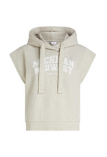 Penn & Ink N.Y. Hoodie S26F1873LTD print Grey m. wh.