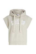 Penn & Ink N.Y. P&I Hoodie S26F1873LTD print Grey m. wh.