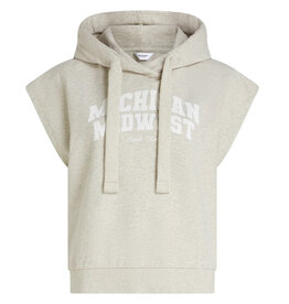 Penn & Ink N.Y. Hoodie S26F1873LTD print Grey m. wh.