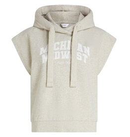 Penn & Ink N.Y. P&I Hoodie S26F1873LTD print Grey m. wh.