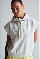 Penn & Ink N.Y. P&I Hoodie S26F1873LTD print Grey m. wh.