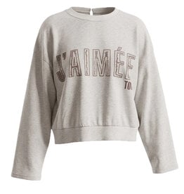 Aimee Sweater ElanHS embroidery Sand m./brown