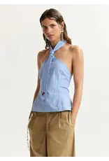 Essentiel Antwerp Top Jopje Mock the halter Combo2 Electric cyan