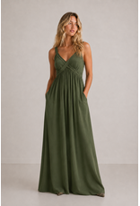 Essentiel Antwerp Dress Jacobean maxi Olive martini