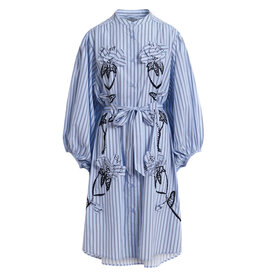 Essentiel Antwerp Dress Jemine 3d flower Combo2 Electric cyan