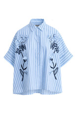 Essentiel Antwerp Shirt Jonkoe 3d flower Combo2 Electric cyan