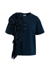 Essentiel Antwerp T-shirt Jidole ruffle Patriot blue