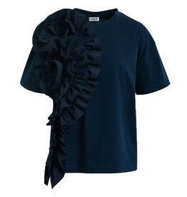 Essentiel Antwerp T-shirt Jidole ruffle Patriot blue