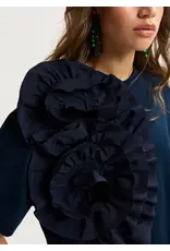Essentiel Antwerp T-shirt Jidole ruffle Patriot blue