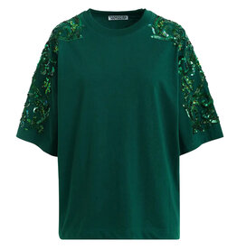 Essentiel Antwerp Tshirt Kangoo embroidered Bottle green