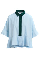 Essentiel Antwerp Shirt Kaylee peplum Combo2 Aquamarine