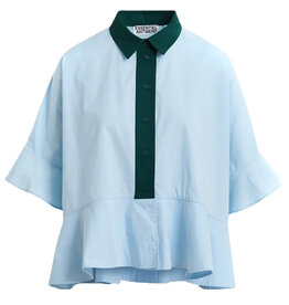 Essentiel Antwerp Shirt Kaylee peplum Combo2 Aquamarine