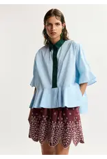 Essentiel Antwerp Shirt Kaylee peplum Combo2 Aquamarine