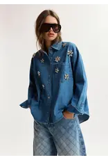 Essentiel Antwerp Shirt Konnection rhinestone Aquamarine