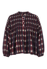 By-Bar Blouse Mine ikat Wine ikat print