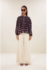 By-Bar Blouse Mine ikat Wine ikat print