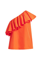 Essentiel Antwerp Essentiel Top Jullian ruffle Fire glow