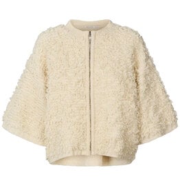 Rabens Saloner Cardigan Alice Shaggy lam Off white