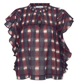 By-Bar Blouse Danee ikat Wine ikat print