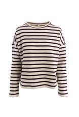 Penn & Ink N.Y. Sweat stripe W26T1313 Ecru aubergine
