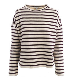 Penn & Ink N.Y. Sweat stripe W26T1313 Ecru aubergine