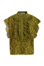 Essentiel Antwerp Blouse Jellaba embroidered Avocado