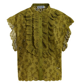 Essentiel Antwerp Blouse Jellaba embroidered Avocado