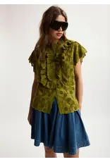 Essentiel Antwerp Blouse Jellaba embroidered Avocado
