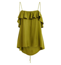 Essentiel Antwerp Essentiel Top Janielle ruffle strappy Avocado