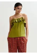 Essentiel Antwerp Essentiel Top Janielle ruffle strappy Avocado