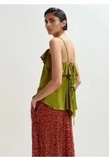Essentiel Antwerp Essentiel Top Janielle ruffle strappy Avocado