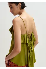 Essentiel Antwerp Essentiel Top Janielle ruffle strappy Avocado
