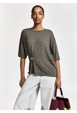 Essentiel Antwerp T-Shirt Kriss striped combo1 Khaki mission
