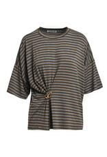 Essentiel Antwerp T-Shirt Kriss striped combo1 Khaki mission