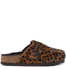 Scholl Slipper Dakota fur Leopardo/marrone