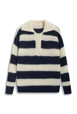 The New Society Polo Ellie Black Iris stripe