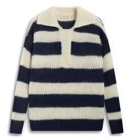 The New Society Polo Ellie Black Iris stripe
