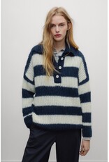 The New Society Polo Ellie Black Iris stripe